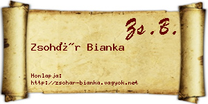 Zsohár Bianka névjegykártya